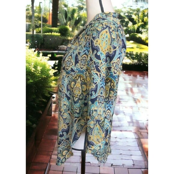 Love Tree Womens Tunic Blouse Size S Multi Colored Paisley Boho Print - Picture 8 of 16